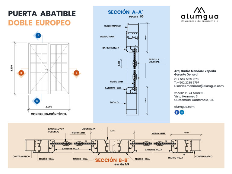 Puerta Abatible Doble Europeo