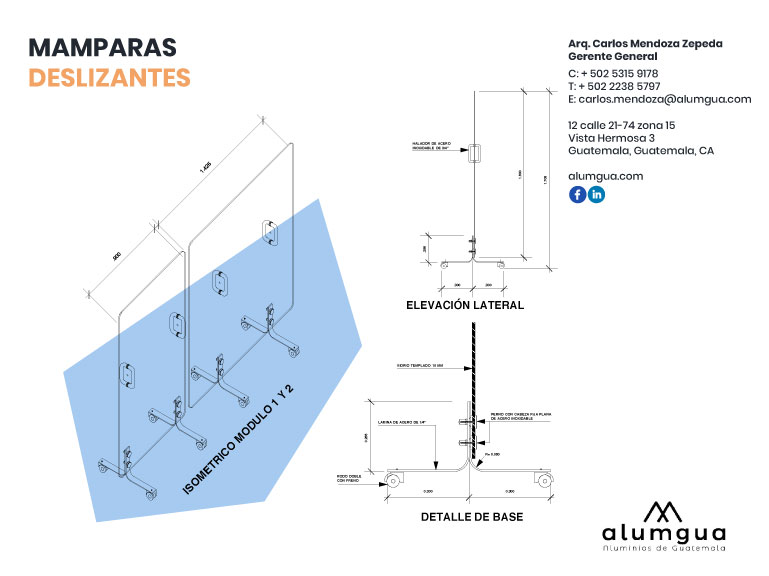Mampara Deslizante (sin perforación de superficie)